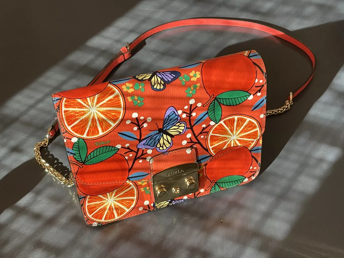 MINI SAC BANDOULIERE FURLA METROPOLIS Motifs Printemps Oranges