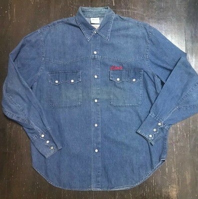 LIBERTO JEANS Mens Classic Denim Shirt Jeans Pearl Snap Cowboy Western sz L  | eBay