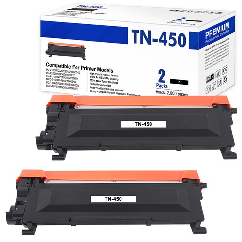 2PK TN450 TN-420 Toner Cartridge Black 