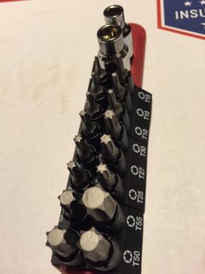 Star Bit Set 3/8-Inch Drive 19 Pc T7 T8 T10 T15 T20 T40 T45 T50 T55 T25 T27 T30