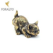 Antique Asian Antique Bronze Cat Delicate Small Pendant Chinese Collectibles