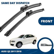 Front Windscreen 24" 20" Flat Aero Wiper Blades Pair for Audi Q3 2011-2018