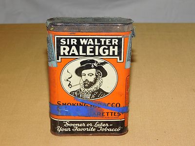 VINTAGE SIR WALTER RALEIGH PIPE & CIGARETTES SMOKING TOBACCO TIN *EMPTY***