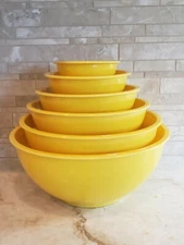 Melange Kitchen 6 Piece Melamine Mixing Bowl Set - Nesting - Yellow