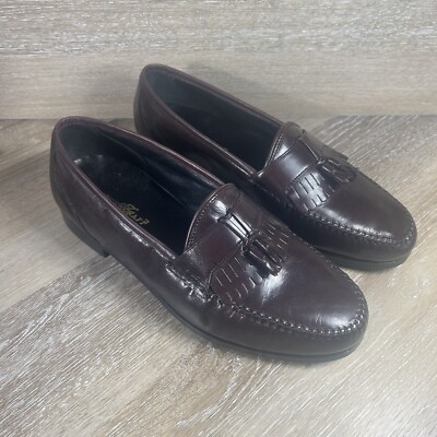 TOWNCRAFT MEN\'S VINTAGE BLACK GENUINE LEATHER THROUGHOUT TASSELED LOAFERS Mens Town Craft Black Tassel Loafers 12 Leather Slip On  main image 3