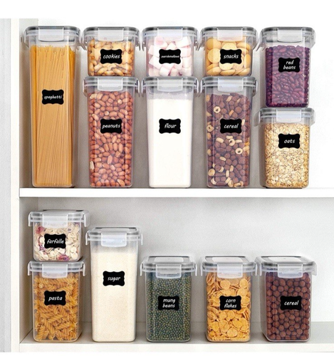 Airtight Food Storage Containers, Kitchen / Pantry Organization Canisters w/Lids - Picture 4 of 6