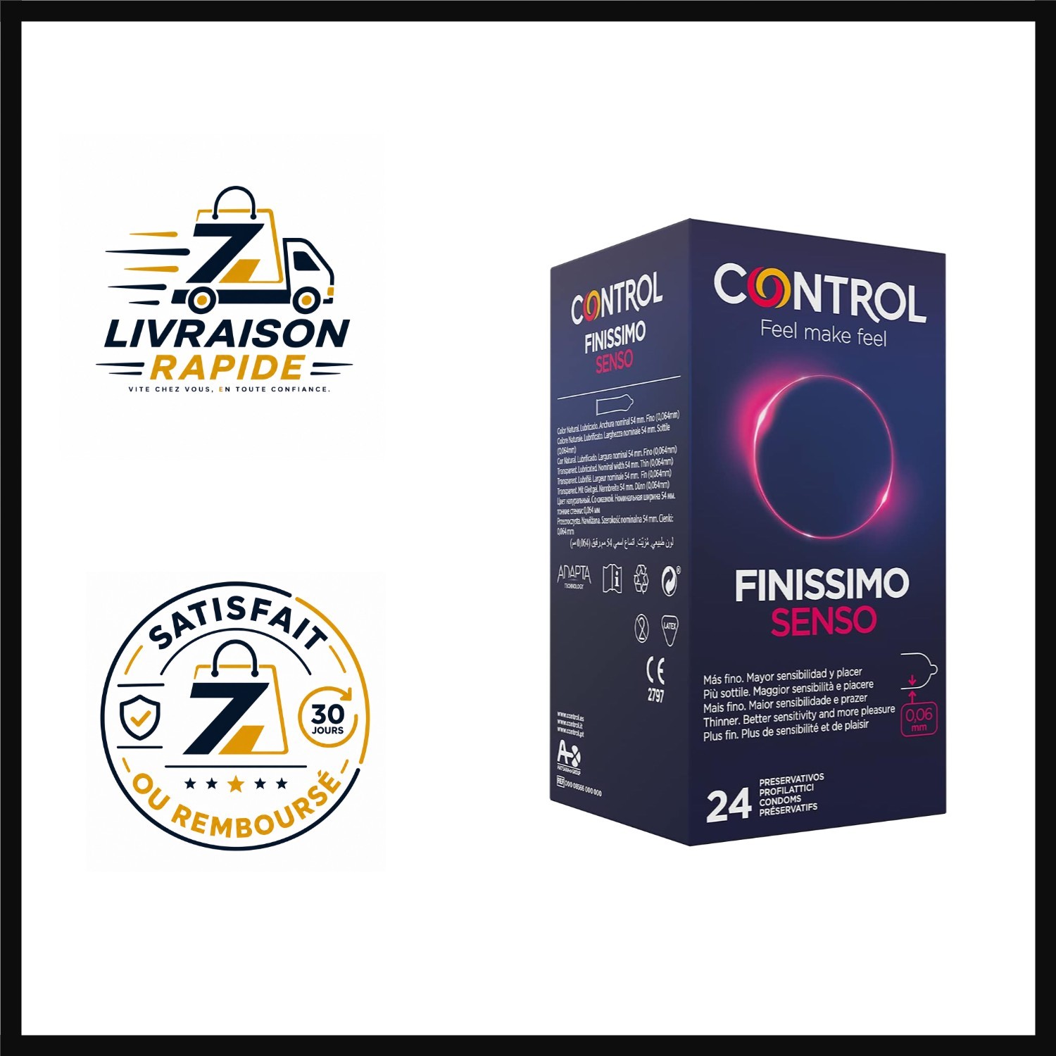 Préservatifs Control Finissimo Senso lot de 24 ultra fins