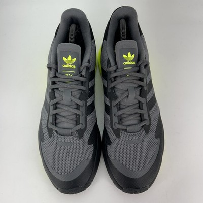 Adidas ZX 1K Boost Shoes Mens Size 11 Gray Yellow Running Sneakers