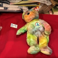 TY Beanie Buddies Collection Peace the Tie Dye Rainbow Bear Plush 13 Inch 1999