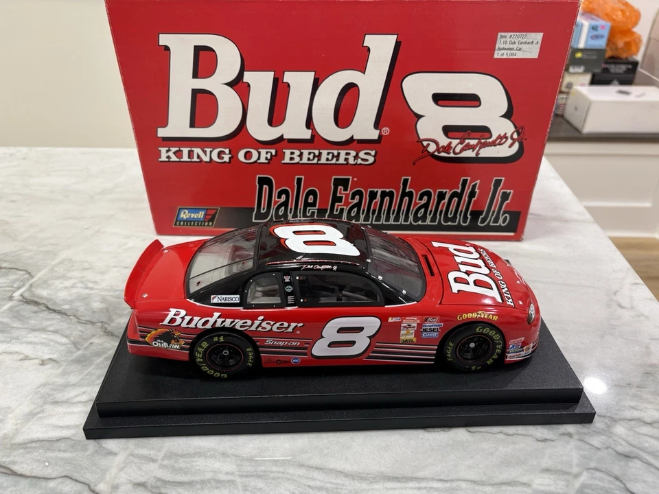 Dale Earnhardt Jr 1999 Budweiser Revell Nascar 1/18 Diecast Pre Rookie Chevy #8 - Image 3 of 4