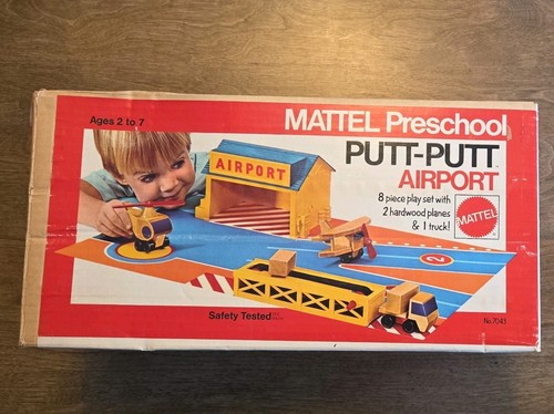 Vintage 1973 Mattel Putt Airport Wooden Preschool #7043 - Picture 3 of 6