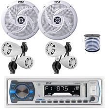 Pyle Single DIN MP3 Receiver, 2x 2.25    10W Speakers, 2x 8" 320W Speakers W/Wire