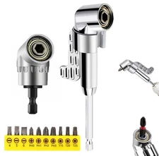 2 Pcs 105 Degree Right Angle Drill Adapter Long Short 1/4 Hex Shank Corner Tool