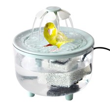 MUYG Automatic Bath for Birds,Parrot Bathtub with Petal Fountain Green