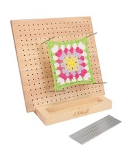 Olikraft 9.5" Crochet Blocking Board with Pegs 15 Pins - 9.5 inches, brown