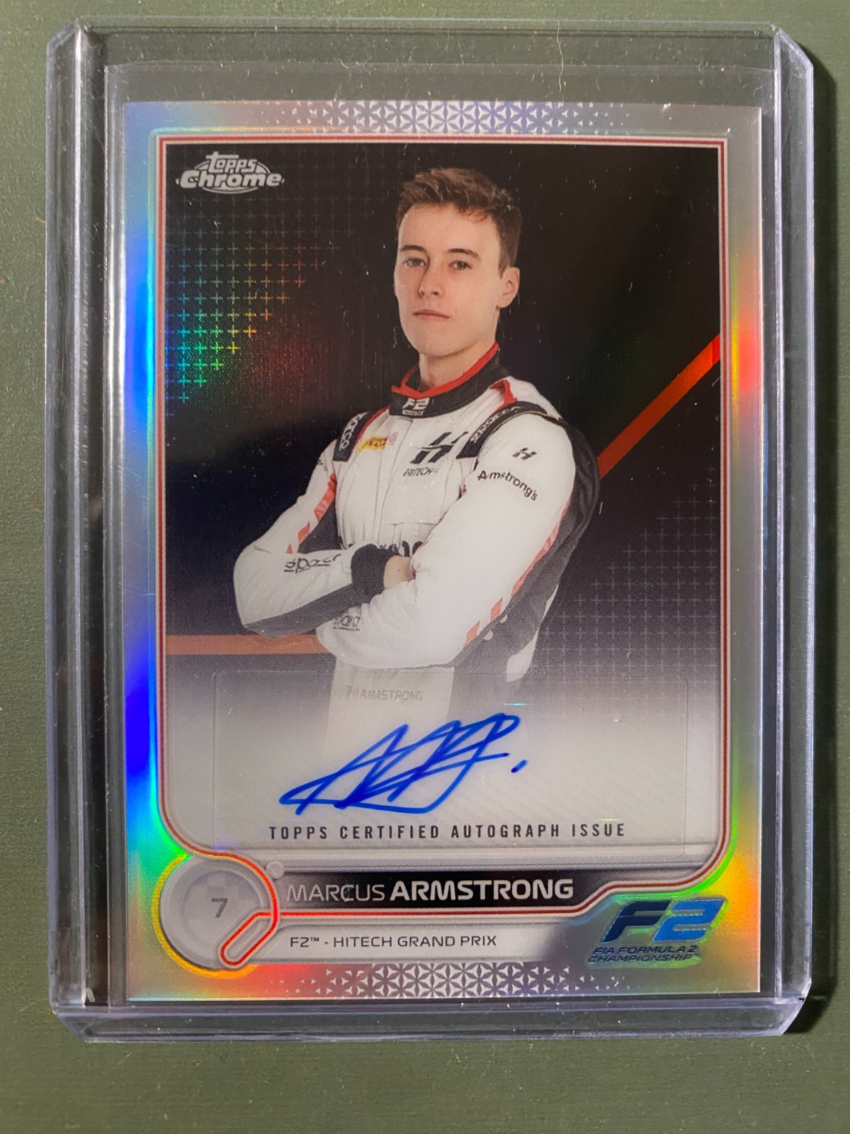 2022 Topps Chrome F1 Marcus Armstrong Autograph Refractor F2 Hitech CAC-MA