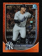 2025 Bowman Chrome Mega Box Orange Mojo Refractor 15/25 Aaron Judge #99 1cb6