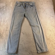 B Sides Blue Jean Straight Leg Jeans Womens Size 28 Light Wash Made in USA