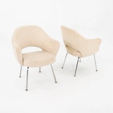 Silla de comedor ejecutiva Eero Saarinen de la década de 1960 con brazo de lúpulo crema 2 unidades disponibles