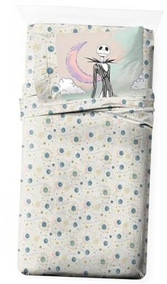  Sheet Set with Fitted, Flat 3 Piece Twin Beige - Nightmare Before Christmas