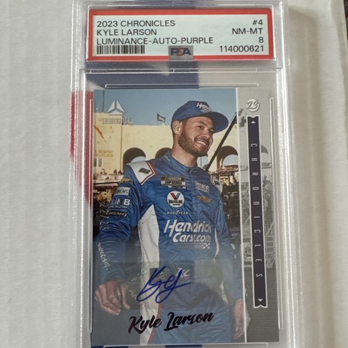 2023 Panini Chronicles Racing Kyle Larson Luminance Auto Purple /25