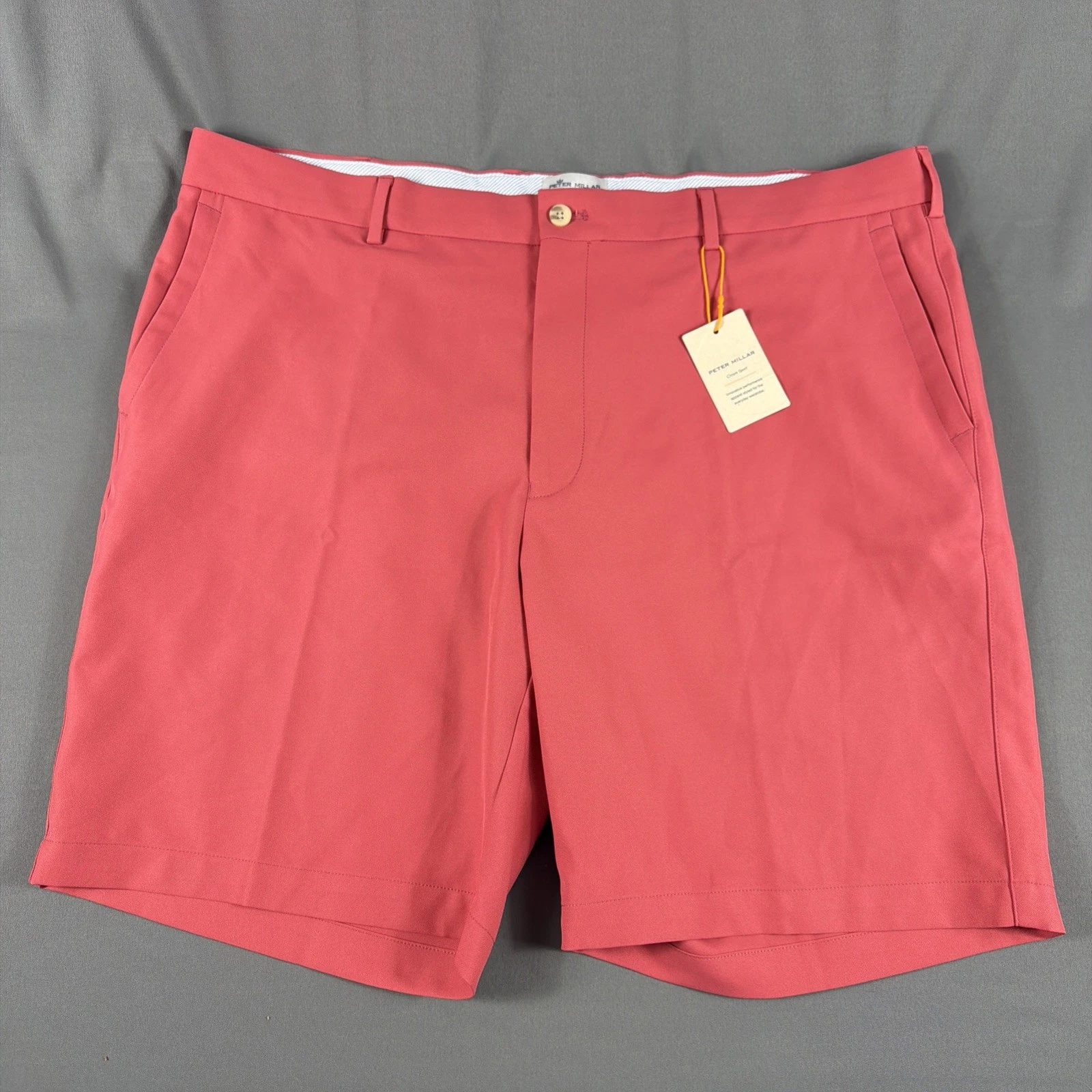Peter Millar Golf Shorts Crown Sport Pocket Logo 40 x 9 Cape Red NWT MSRP $100