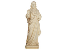 Holz HERZ JESU FIGUR H 12 cm geschnitzt natur. Jesus Christus Heiligen Figuren