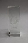 Laser Etched Glass Crystal Cube Paperweight 3D Dolphins Circling Seaweed Clear — photo 5