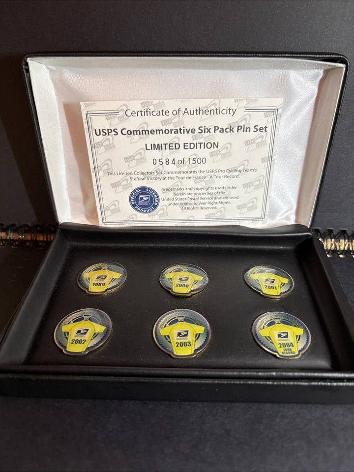 USPS Ciclismo Lance Armstrong Edición Limitada Paquete de Seis Pin Set Foto 3 de 4
