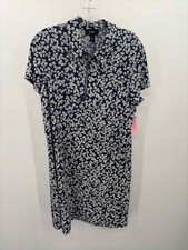 Pre-Owned MSK Blue Size XL Floral Short Short Sleeve Dress