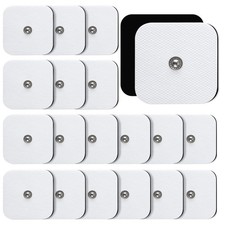 TENS Unit Replacement Pads, 20PCS 3.5mm Snap Electrode 2''X2'', White