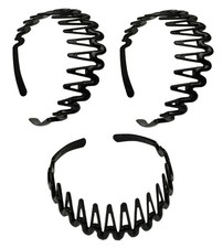 3 PCS Black Comb Headband for Women Girls Stylish Combn Hairband