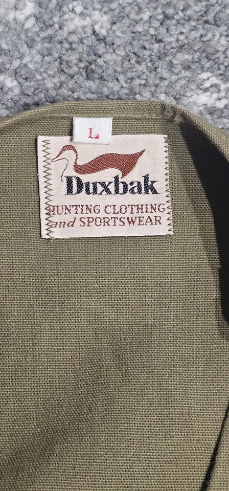 Vintage Duxbak Brown Canvas Duck Hunting Vest Size L Made In USA - Image 2 of 4