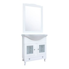 Mobile Bagno 65 cm da terra Composizione con Lavabo e Specchio