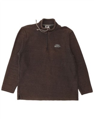 Weird Fish Herren Zip Neck Sweatshirt Pullover XL Grau Baumwolle CN19