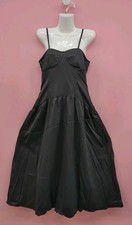 Shein Solid Patchwork Ruched Sexy Casual Elegant Spaghetti Strap Dress S Black