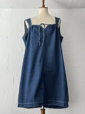 ADRIANA SPORT Dress (sz20) Blue Denim A-Line Jumper Side Zip Tie 