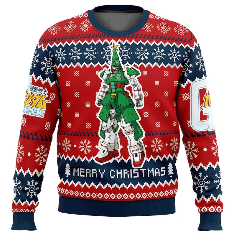 Xmas Tree Gundam Ugly Christmas Sweater Gift For Fans | eBay