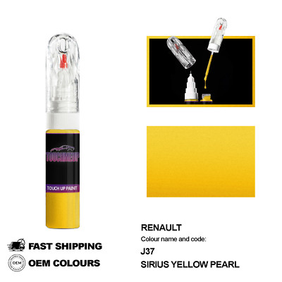 FÜR RENAULT SIRIUS GELB J37 Touch Up Lackstift Pinsel Fix Kit Kratzer Chip Set