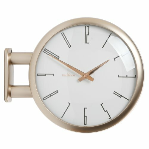 Modern Art Design Double Sided Wall Clock Station Silent Clo