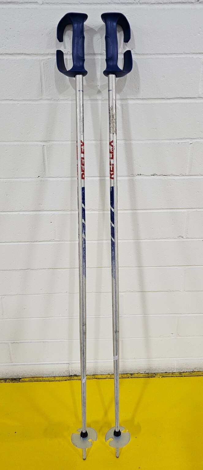 Vtg Reflex 48" Downhill Ski Poles Blue Pistol Grips Handles Strapless