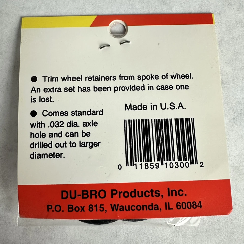 Du-Bro #150ML 1-1/2” Micro Lite Wheels With Wheel Retainers NEW - Image 2 of 2