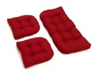 Rattan Wicker 3 Piece Replacement Patio Cushion Set Love Seat Chair Settee Red