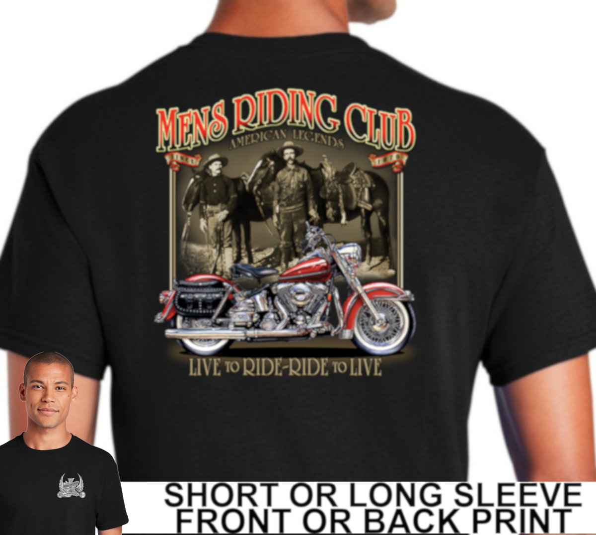 Mens Riding Club American Legends Classic Panhead Motorcycle Mens