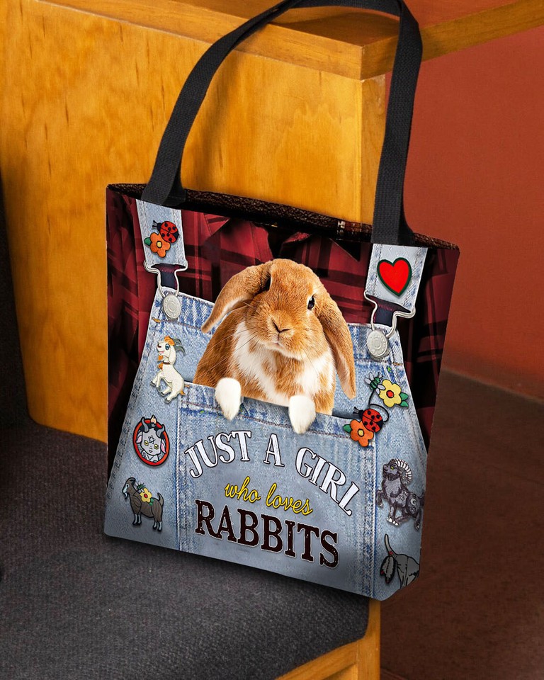 Personalized Rabbit Tote Bag, Rabbit Lovers Handbag, Rabbit Lovers Bag ...