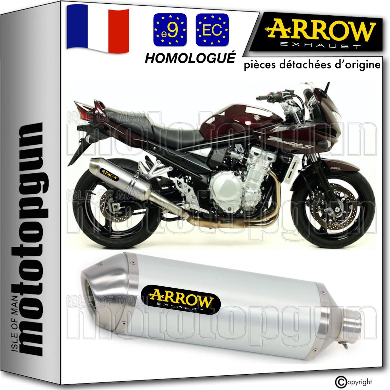 Echappement Arrow Suzuki GSF 1250 Bandit S 2016 silencieux moto route