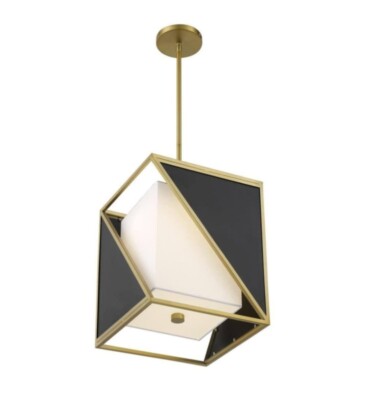 Four Light Semi Flush Mount In Sand Coal W/ Gold Leaf By Metropolitan Brookcrest