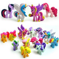 12Pcs/Set My Little Pony Figure Mini Unicorn Rainbow Cake Topper Toys Girl Gift