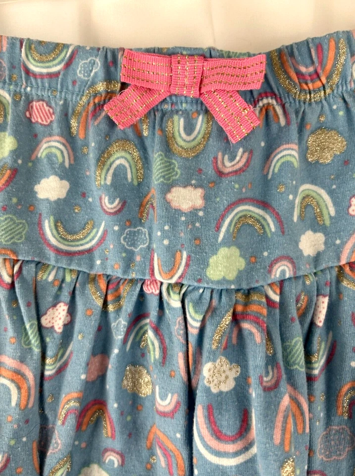 Girl's Isaac Mizrahi Skorts, Skirt w/Shorts Blue/Multicolor Rainbow, Sz. L 10/12 - Image 2 of 4