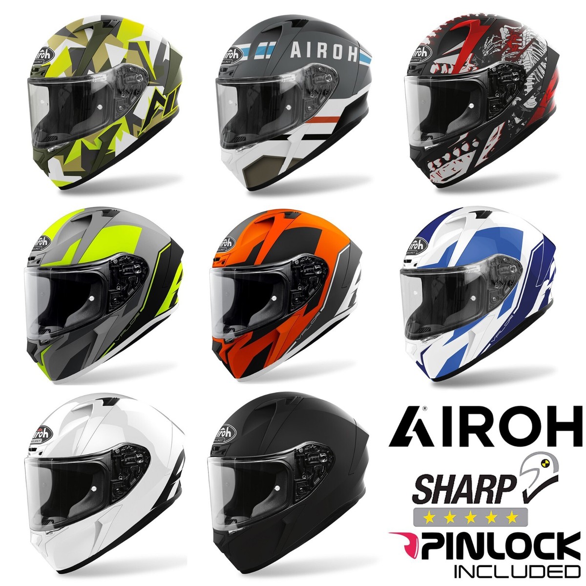 AIROH VALOR HELMET FULL FACE MOTORCYCLE CRASH HELMET ACU GOLD *5 STAR SHARP*